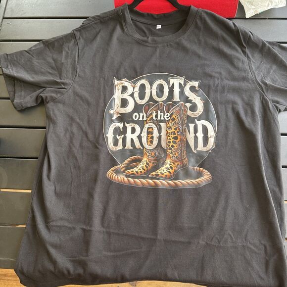 BIG & TALL “Boots On The Ground” Graphic TShirt Black Size 3XL NEW - Picture 1 of 6